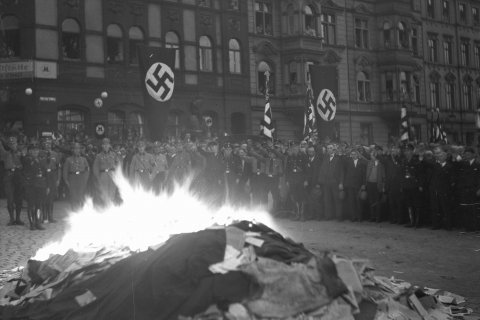 Bücherverbrennung auf dem Platz des 21. März (dem von den Nationalsozialisten umbenannten Gerlingplatz), Essen, 21. Juni 1933 (Foto: Willy van Heekern/Fotoarchiv Ruhr Museum)